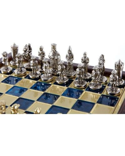 Mini luksuzni šah Manopoulos - Bizantsko Carstvo, plava polja, 20х20 cm - 3
