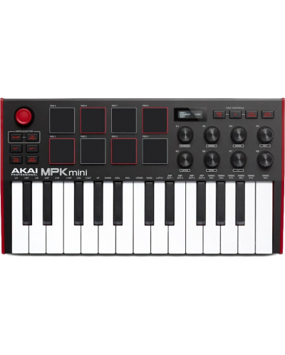 MIDI kontroler-sintisajzer Akai Professional - MPK Mini 3, crni/crveni - 1