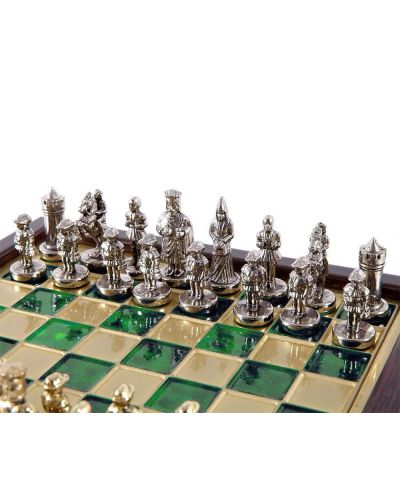 Mini luksuzni šah Manopoulos - Bizantsko Carstvo, zelena polja, 20х20 cm - 3