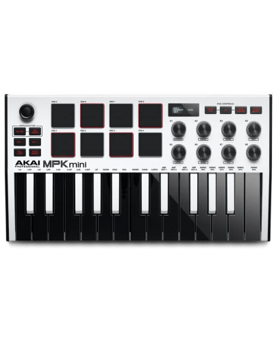 MIDI kontroler-sintisajzer Akai Professional - MPK Mini 3, bijeli - 1
