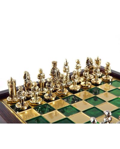 Mini luksuzni šah Manopoulos - Bizantsko Carstvo, zelena polja, 20х20 cm - 4