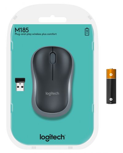 Miš Logitech - M185, bežični, sivi - 10