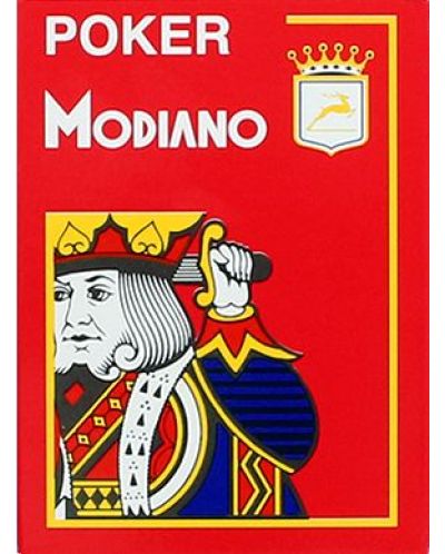 Plastične karte Modiano Jumbo Index - 4 Corner (crvene) - 1