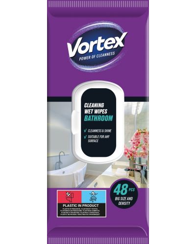 Vlažne maramice za čišćenje kupaonice Vortex - 48 komada - 1