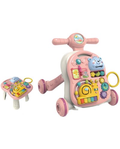 Glazbena igračka na kotačima 3 u 1 Chipolino - Medo, ružičasti - 1