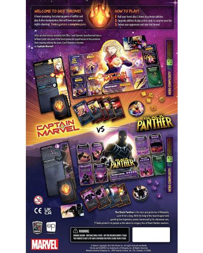 Društvena igra za dvoje Marvel Dice Throne 2 Hero Box - Captain Marvel vs Black Panther - 2