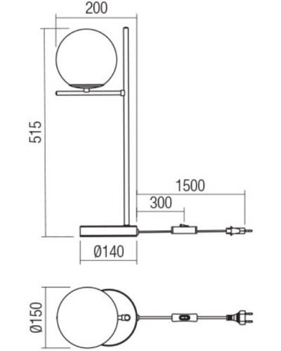 Stolna svjetiljka Smarter - Boldy 01-3073, IP20, 240V, E14, 1 x 28W, crni mat - 2