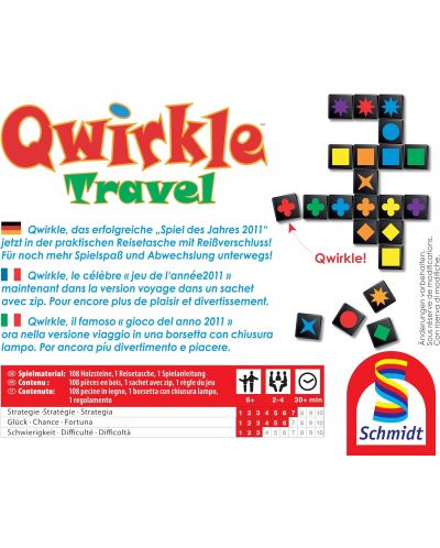 Društvena igra za dvoje Qwirkle: Travel - obiteljska - 2