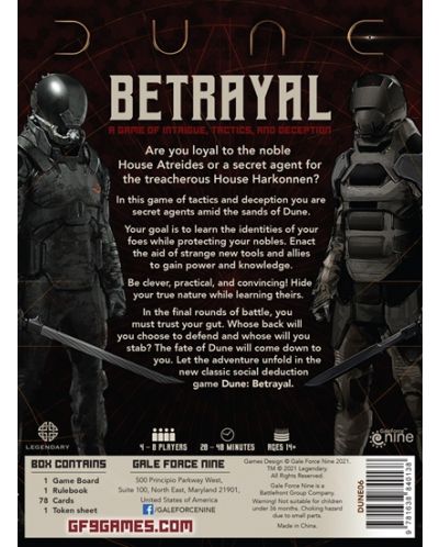 Društvena igra Dune: Betrayal - zabava - 2