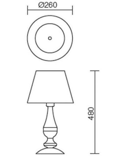 Stolna svjetiljka Smarter - Fabiola 02-713, IP20, E14, 1x28W, starinski mjed-bež - 3