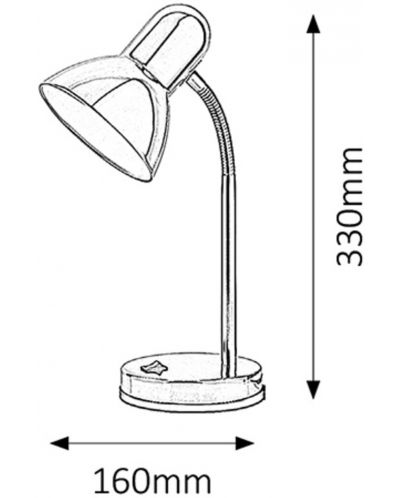 Stolna lampa Rabalux - Clark 4255, IP20, 230V, E27, 1x40W, krom - 2