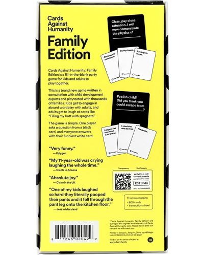 Društvena igra Cards Against Humanity: Family Edition - Obiteljska - 2