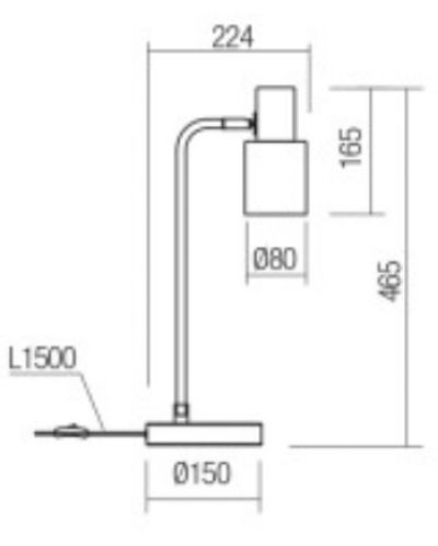 Stolna svjetiljka Smarter - Aurum 01-3081, IP20, E27, 1x15W, crni mat - 2