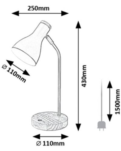 Stolna svjetiljka Rabalux - Ferb 74002, E 14, 1 x 25 W, crni mat - 5