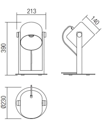 Stolna svjetiljka Smarter - Pooh 01-2404, IP20, E27, 1 x 42W, crni mat i bukva - 2