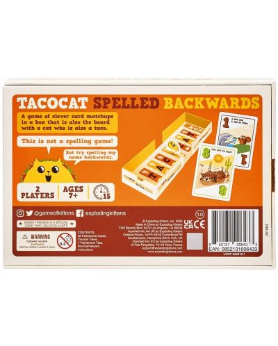 Društvena igra za dvoje Tacocat Spelled Backwards - zabava - 2
