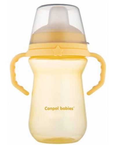 Čaša otporna na prolijevanje Canpol - 250  ml, žuta - 1