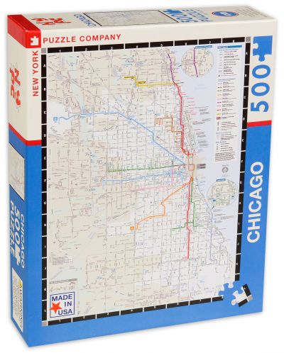 Puzzle New York Puzzle od 500 dijelova - Prijevozna karta, Chicago - 1