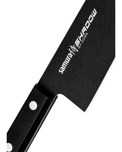 Nož Santoku Samura - Shadow, 17.5 cm, crni neljepljivi premaz - 2