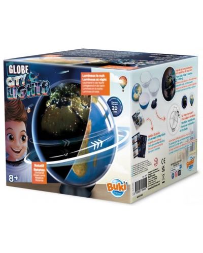 Edukativna igračka Buki France - Svjetleći rotirajući globus 2 u 1, 20 cm - 1