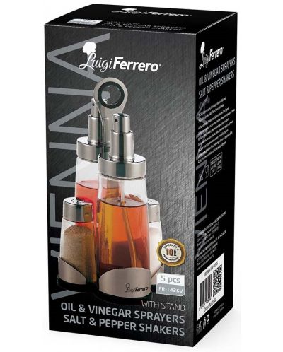 Set za ulje i ocat Luigi Ferrero - Vienna FR-1436V, 5 dijelova, sprej - 2