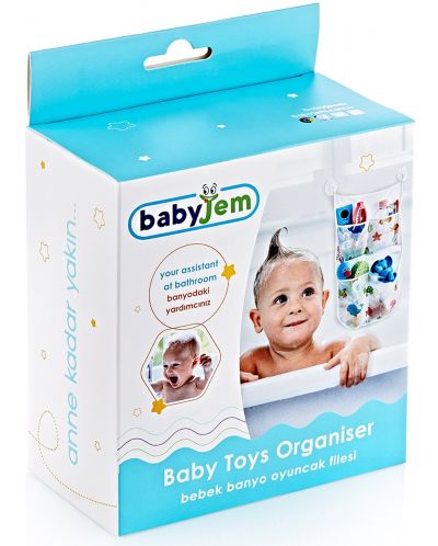 Organizator igračaka za kupaonicu BabyJem - Bijeli, 27 x 43 cm - 1