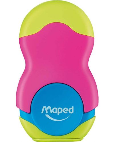 Gumica-šiljilo Maped Loopy - Soft Touch, ružičasta - 1