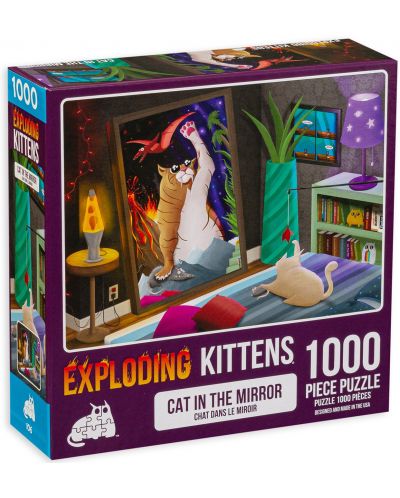 Slagalica Exploding Kittens od 1000 dijelova - Mačje ogledalo - 1