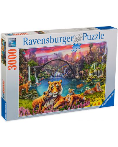 Puzzle Ravensburger od 3000 dijelova - Tigar u raju - 1