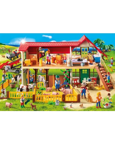 Slagalica Schmidt od 100 dijelova - Farma, sa figuricom Playmobil - 2