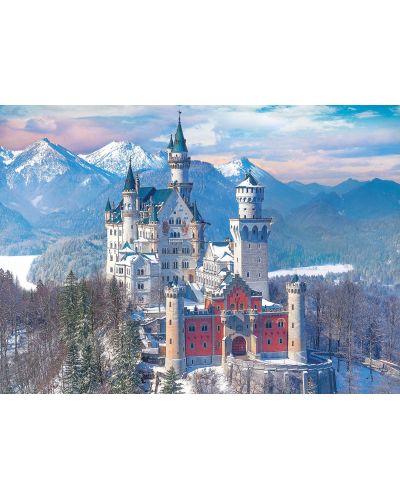 Slagalica  Eurographics od 1000  dijelova- Dvorac Neuschwanstein zimi - 2