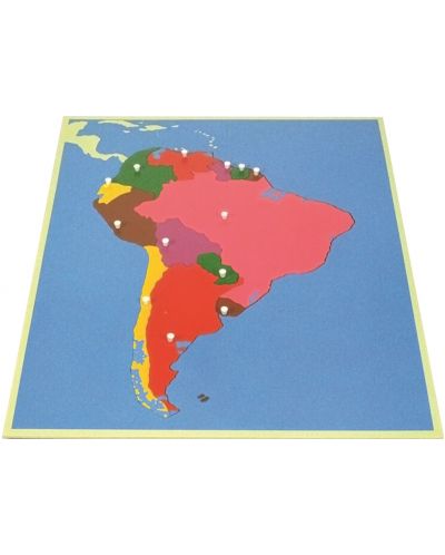 Slagalica Montessori Smart Baby - Karta Južne Amerike, 13 dijelova - 1