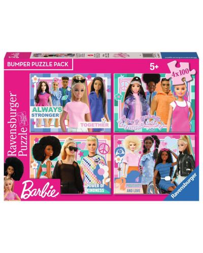 Slagalica Ravensburger od 4х100 dijelova - Barbie - 1