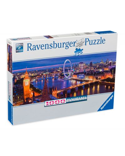 Panoramska slagalica Ravensburger od 1000 dijelova - Noćni London - 1