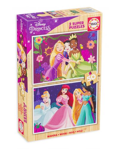 Slagalica Educa od 2 x 50 dijelova - Disneyeve princeze - 1