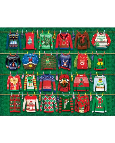 Slagalica u metalnoj kutiji Eurographics od 550 dijelova - Božićni džemperi - 2