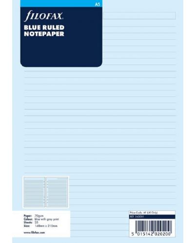 Listovi za organizator Filofax A5 - Синя линирана хартия - 1