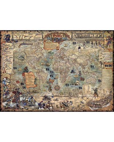 Slagalica Heye od 2000 dijelova - Piratska karta svijeta - 2