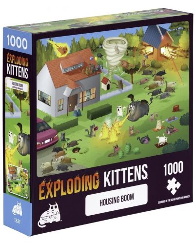 Slagalica Exploding Kittens od 1000 dijelova - U dvorištu - 1
