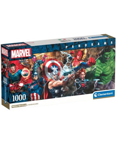 Panoramska slagalica Clementoni od 1000 dijelova - Marvel Heroji u akciji - 1