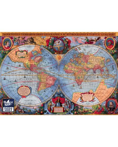 Slagalica Black Sea Premium od 1000 dijelova - Antička karta svijeta, 1630 - 2
