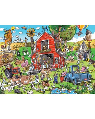 Slagalica Cobble Hill od 1000 dijelova - DoodleTown: Farmerska vreva - 2