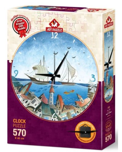 Slagalica-sat Art Puzzle od 570 dijelova - Morski grad - 1