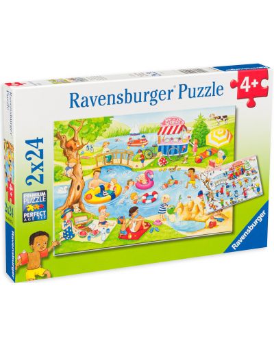Slagalica Ravensburger od 2 x 24 dijela - Zabava na jezeru - 1