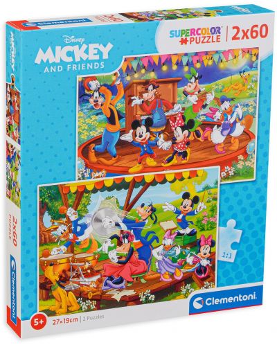 Puzzle Clementoni od 2 x 60 dijelova - Mickey Mouse i prijatelji - 1