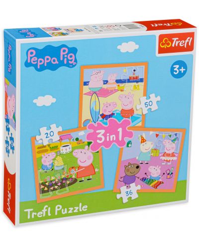 Puzzle Trefl 3 u 1 -Inventivna Peppa - 1
