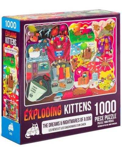 Slagalica Exploding Kittens od 1000 dijelova - Pseće noćne more - 1