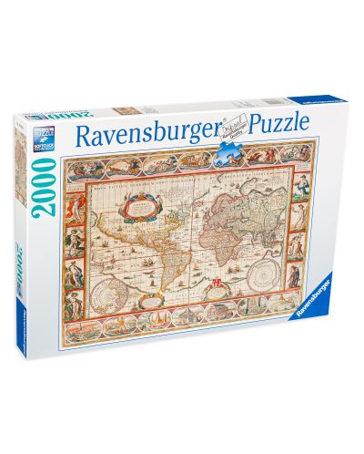 Slagalica Ravensburger od 2000 dijelova - Drevna karta svijeta iz 1650 - 1