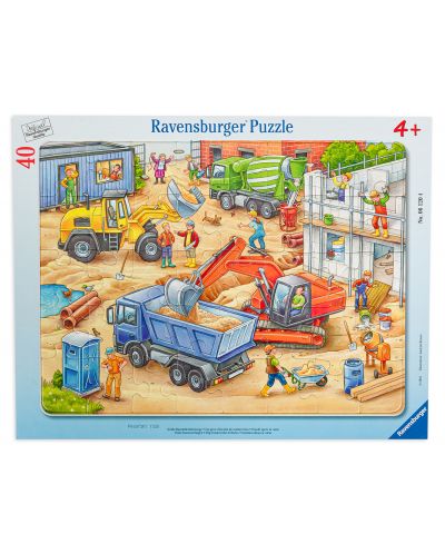 Slagalica Ravensburger od 40 dijelova - Veliki građevinski strojevi - 1