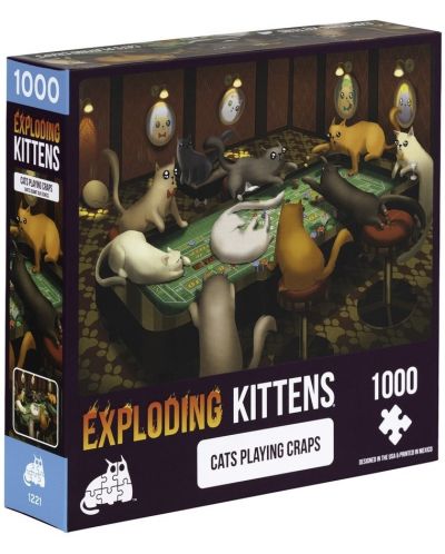 Slagalica Exploding Kittens od 1000 dijelova - Kartaške igrice Mačka - 1